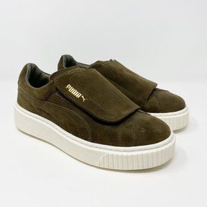 Puma Suede Platform Big Strap Olive Night